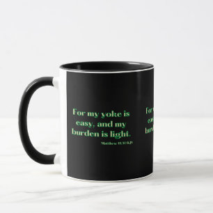 Caneca Escritura de Bíblia de Matthew 11:30 KJV, Mug de D