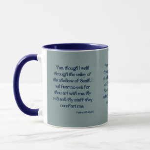 Caneca Escritura De Bíblia Do KJV Psalms 23:4
