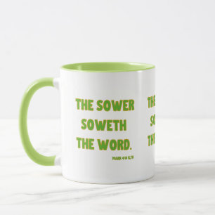 Caneca Escritura de Bíblia do Mark 4:14 KJV de dois tons