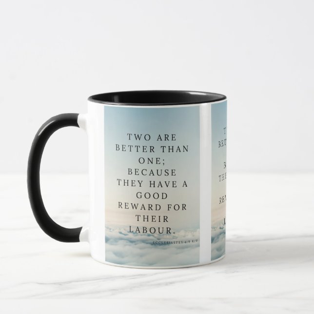 Caneca Escritura De Escritura De Bíblia Do Eclesiastes 4: (Esquerda)