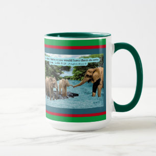 Caneca Escritura do Elefante de Férias Luke 6:31 Mug