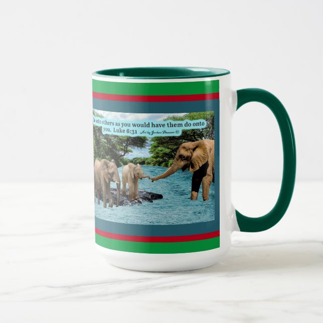 Caneca Escritura do Elefante de Férias Luke 6:31 Mug (Direita)