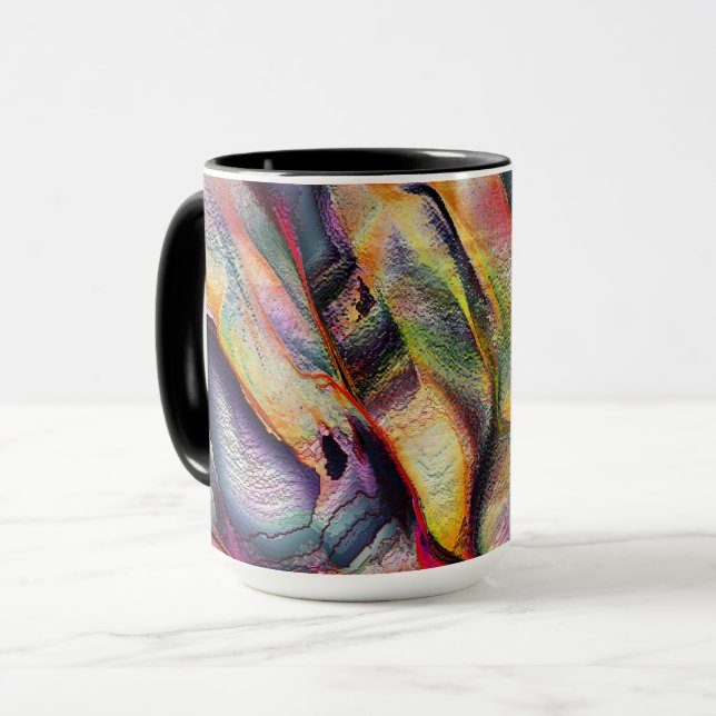 Caneca Esculpido com rugosidade e aquarela virtual (Frente Esquerda)