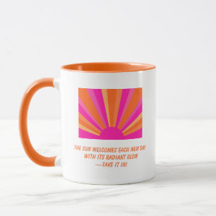 Caneca Escuridão personalizada e sunburst inspiracional c