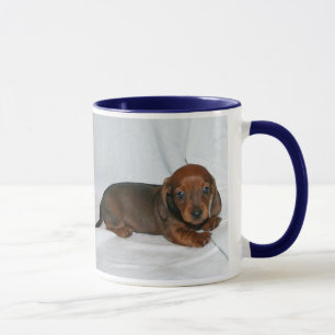Caneca Escuro - filhote de cachorro vermelho do Dachshund