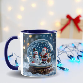Caneca Esferas de Neve de Natal Personalizadas