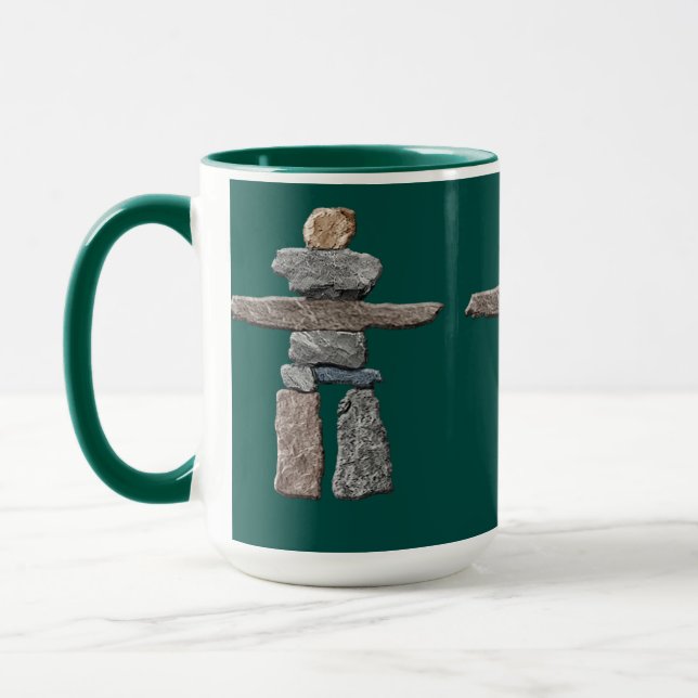 Caneca Eskimo Cairn, Inuit Inukshuk Bebendo Mug (Esquerda)