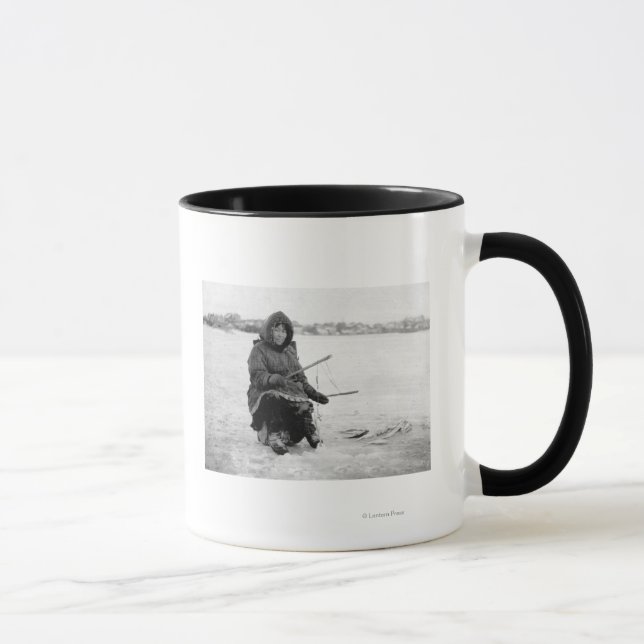Caneca Eskimo, Pesca de Gelo em Nome, Alasca, Fotografia (Direita)