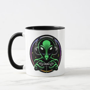 Caneca Esmagador de Botões Estelar   Alien Jogando Video 