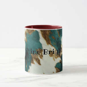 Caneca Esmeralda Dourada branca ocidental