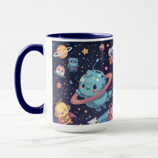 Caneca Espacial Fofa – Design Adorável de Galáxia