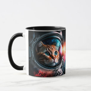 Caneca Espaço Engraçado Astronauta Gatinho Galáxia Univer