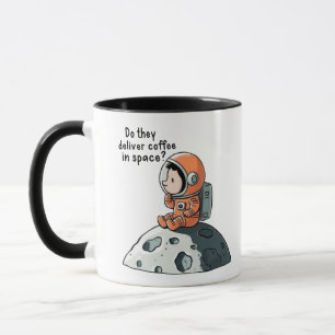 CANECA ESPAÇOS DE CAFÉ ASTRONAUTA NO ESPAÇO
