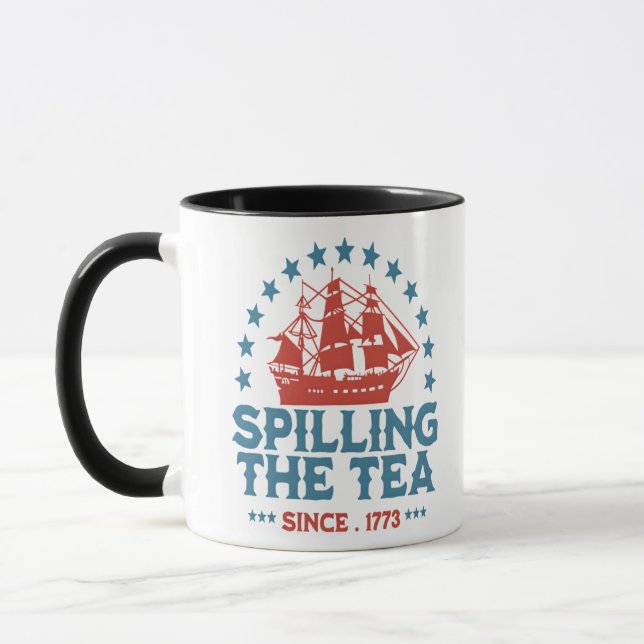 Caneca Espalhar O Chá Desde 1773 Vermelho Branco Azul Fun (Esquerda)