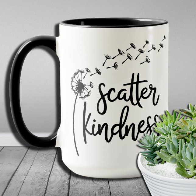 Caneca Espalhe Gentileza, Seja Gentil Dandelion Qualquer  (Criador carregado)