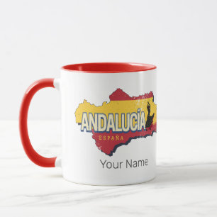 Caneca Espanha Andalusia Mapa de Férias Flamenco Vintage