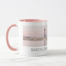 Caneca Espanha Catalunha de Barcelona Skyline Sunset