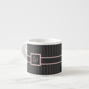 Caneca Especial com Listras Cor-de-Rosa e Preto