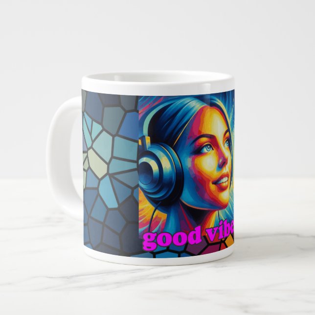 caneca especial vitral good vibes (Frente Esquerda)