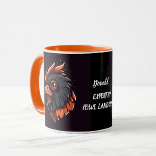 Caneca Especialista em Linguagem Fowl, Chefe do Cockerel.