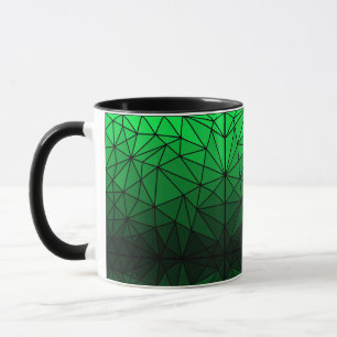 Caneca Espelho de vidro manchado 02.Verde.Linha preta BG