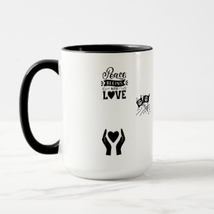 Caneca ESPERANÇA GOLPE DE PAZ Branco com acento preto Cer