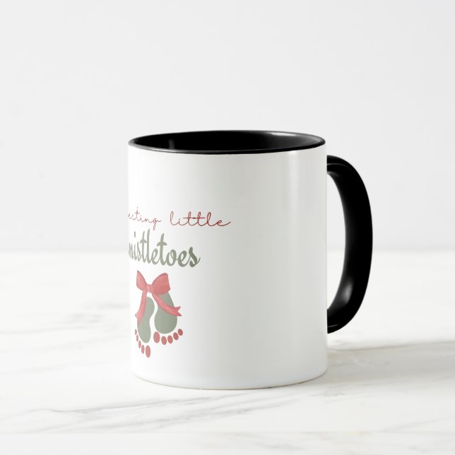 Caneca Esperando um Natal com Pouco Visco Gravidez (Frente Esquerda)