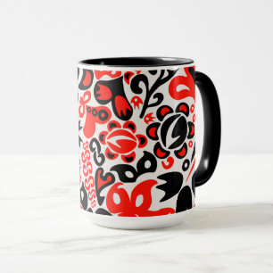 Caneca Espetáculo floral de arte popular ucraniana