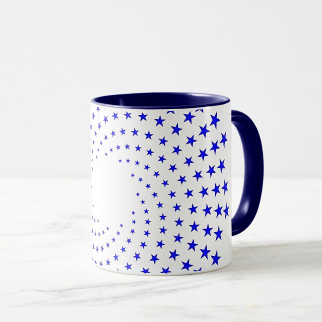 Caneca - Espirais de Estrela Azul (Frente Esquerda)