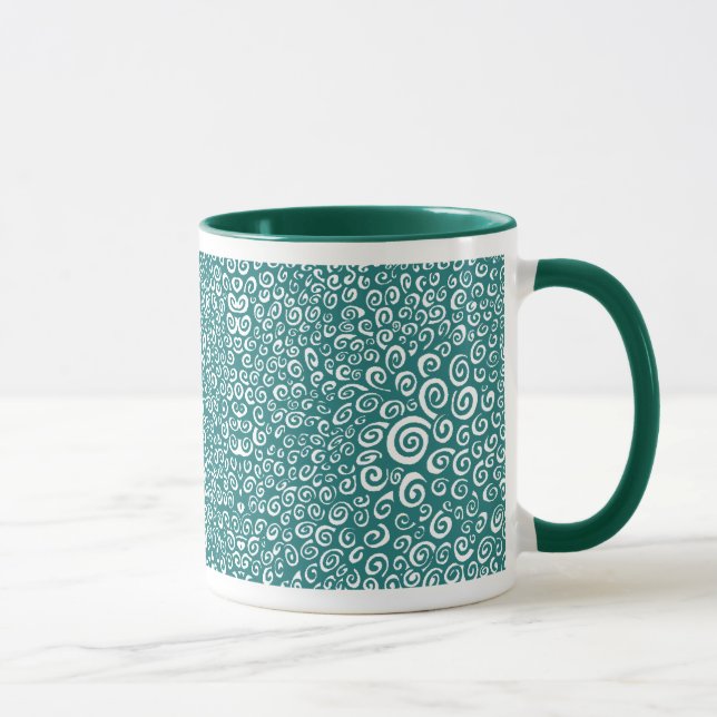 Caneca Espirais - Verde caçador em branco (Direita)