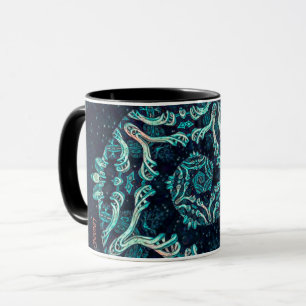 Caneca Espiral da elegância fractal escura