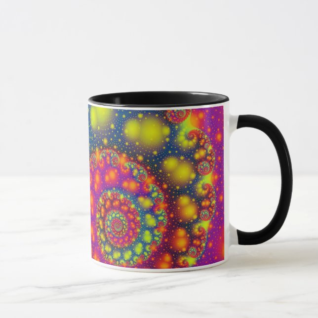 Caneca Espiral Espiral Neon - Abstrato Arte Decorativa (Direita)