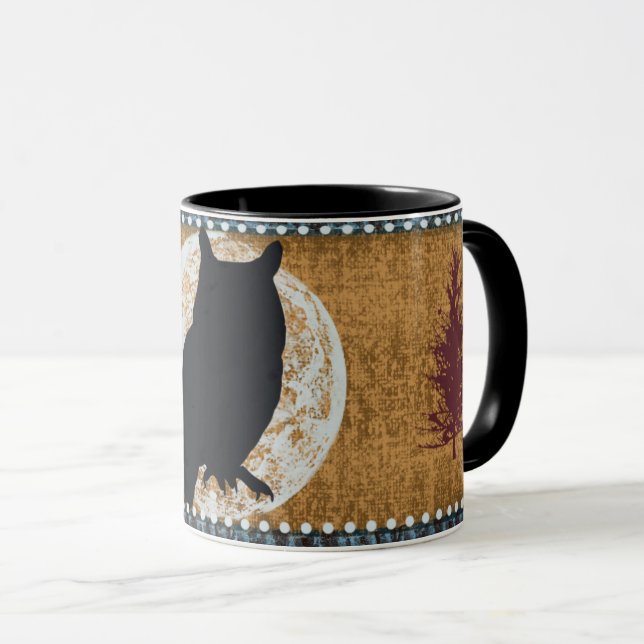 Caneca Espírito Coruja Nativo Americano (Frente Esquerda)