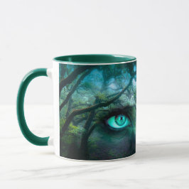 Caneca Espírito divino verde da natureza da floresta da