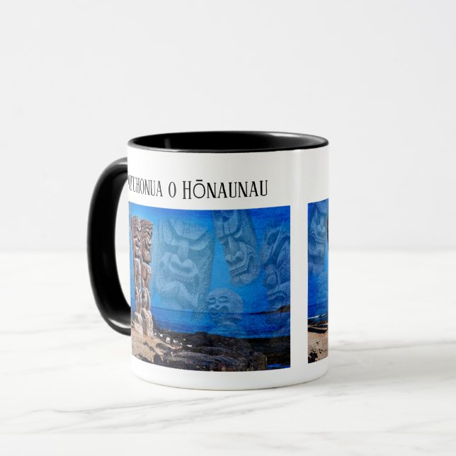 Caneca Espíritos Tiki, Big Island, Havaí, (Frente Esquerda)