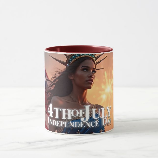 Caneca Esplêndido Design de 4 de Julho - Fogos de Artifíc (Centro)