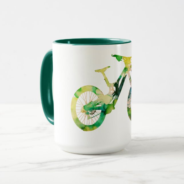 Caneca Esportes com Descida exterior - Arte com Aquarela  (Frente Esquerda)