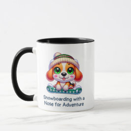 Caneca Esportes De Inverno De Beagle Cuja Folha De Neve