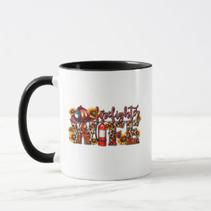 Caneca Esposa de Bombeiro – Estampa de Girassol Leopardo