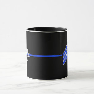 Caneca Esposa LEO de Linha Azul Fino com faixas