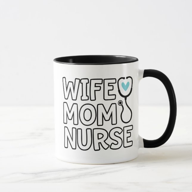 Caneca Esposa Mãe Enfermeira Estetoscópio Enfermeiro Card (Direita)