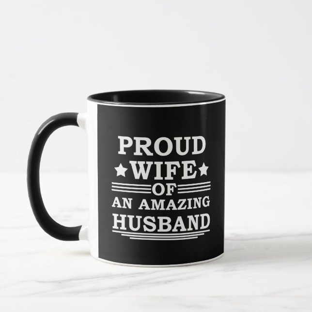 Caneca esposa orgulhosa de um marido incrível (Esquerda)