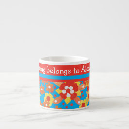 Caneca Espresso Personalizada: Flores Laranja Dits