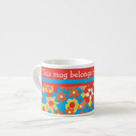 Caneca Espresso Personalizada: Flores Laranja Dits