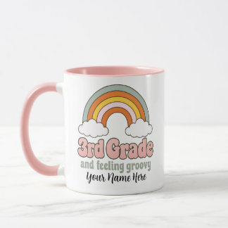 Caneca Esquadrão da 3ª Série Boho Arco-íris Groovy Retro
