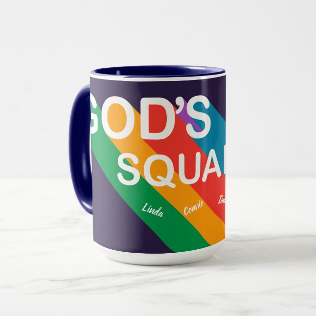Caneca Esquadrão de Deus Personalizado - Letra-Arco-Íris  (Frente Esquerda)