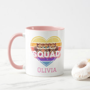 Caneca Esquadrão de Esquilo Menino Bonito com Coração Ret