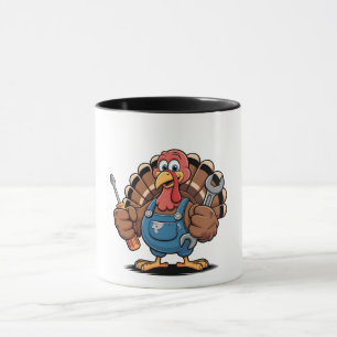 Caneca Esquadrão Mecânico Turquia Ação de Graças Gobbler