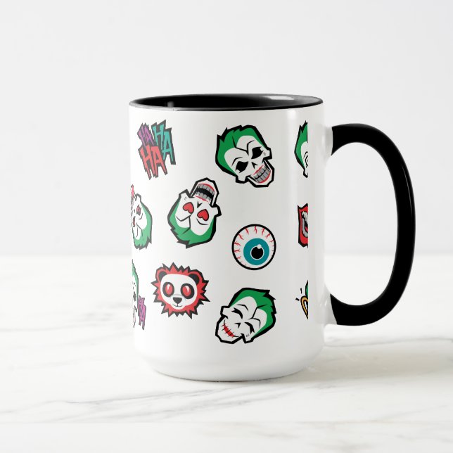 Caneca Esquadrão Suicida | Coringa Emoji Pattern (Direita)