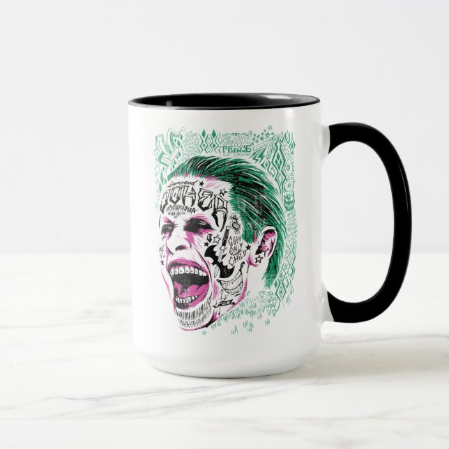 Caneca Esquadrão Suicida | Desenho Da Cabeça De Joker Rid (Direita)